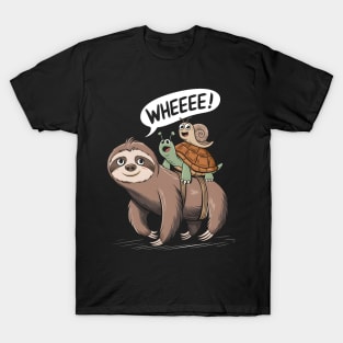 "Slow Ride, Fast Fun: Sloth, Snail, Turtle T-Shirt